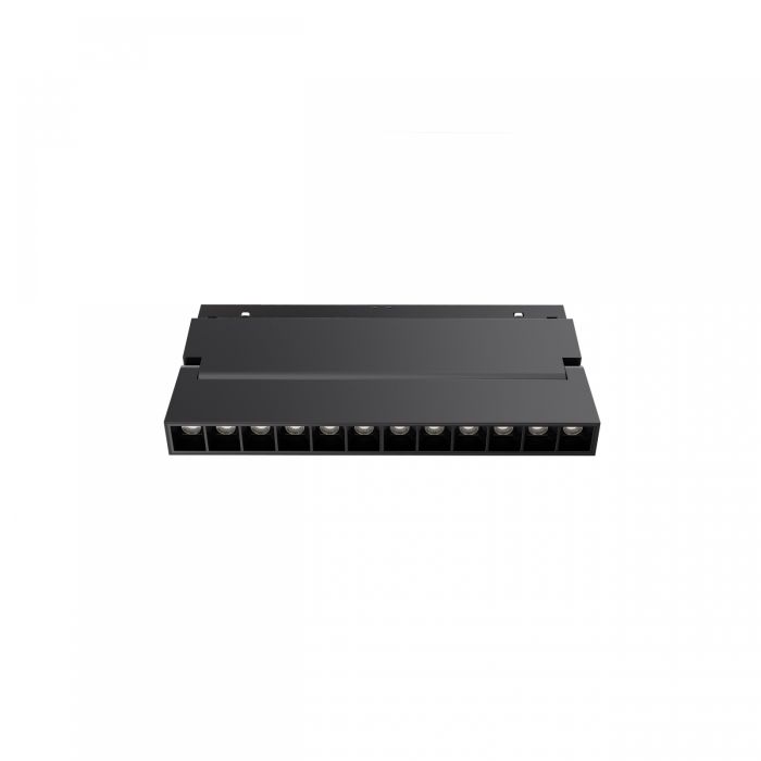 Verstellbare LED-Gitterleuchte für Schienensysteme, 12 W, Farbtemperatur 48 V, 220 mm, Schwarz