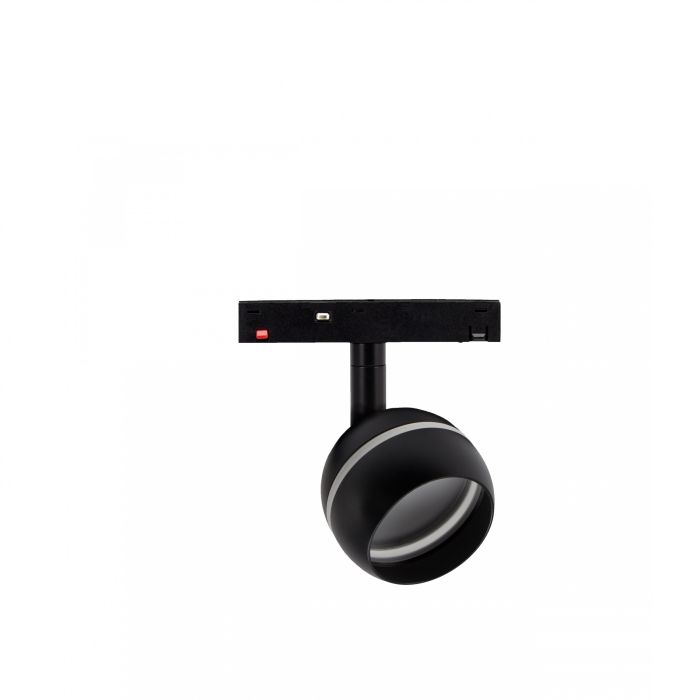 LED-Kugelleuchte mit Ring für Schienenmontage 10W K3000/K4000 48V Schwarz