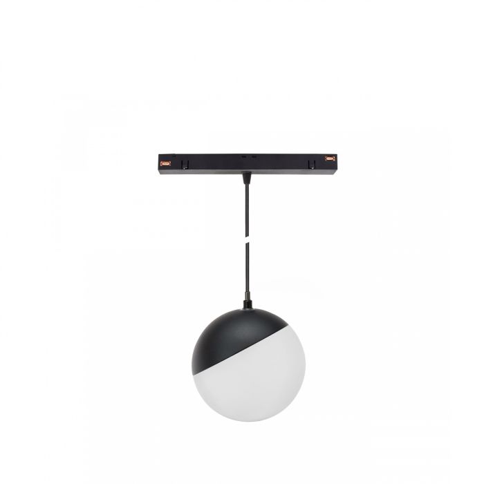 LED-Kugel-Pendelleuchte für Schienensystem, 6 W, Farbtemperatur 48 V, Ø 100 mm, dimmbar, Schwarz