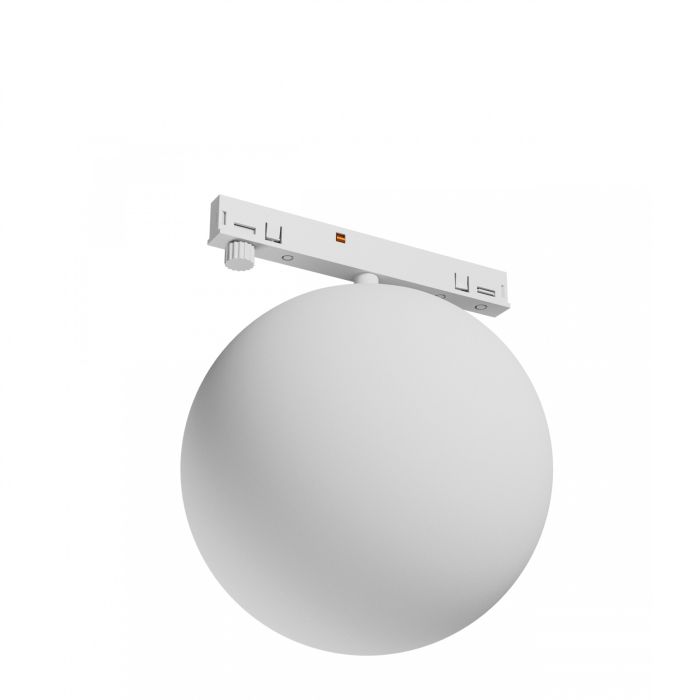 LED-Kugelleuchte für schmale Schienen, 7 W, K3000, 48 V, Ø 100 mm, Weiß