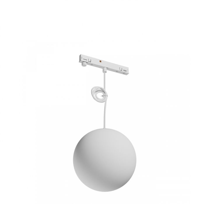 LED-Kugel-Pendelleuchte für schmale Schienen, 7 W, K3000, 48 V, Ø 100 mm, Weiß