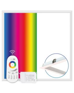 LED-Panel 62x62 cm | 40W | RGB+CCT 3000K-6000K | Dimmbar | Fernbedienung