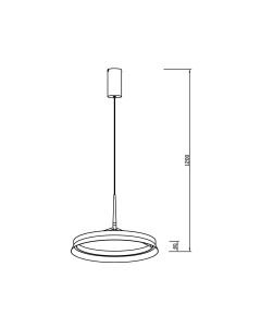 LED-Pendelleuchte Ring Ø50 cm | 50W | 5500 Lumen | CRI90 | CCT 2700K-4000K | Schwarz