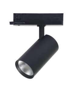 3-Phasen LED-Schienenstrahler 30W | CCT 3000K-4000K-6000K | CRI90 | 24° | Ø80 mm | Schwarz