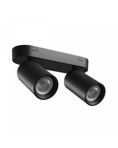 Aufbaustrahler GU10 2-flammig – schwarz – IP20 – 220×70×135 mm – ohne Leuchtmittel