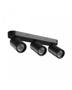 Aufbaustrahler GU10 3-flammig – schwarz – IP20 – 350×70×135 mm – ohne Leuchtmittel