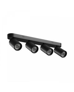 Aufbaustrahler GU10 4-flammig – schwarz – IP20 – 480×70×135 mm – ohne Leuchtmittel