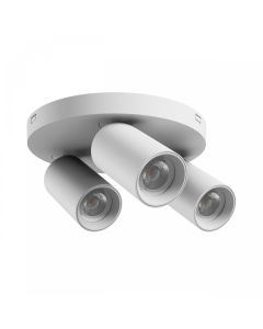 Aufbaustrahler GU10 3-flammig – rund – weiß – IP20 – 220×134 mm – ohne Leuchtmittel