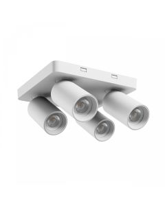 Aufbaustrahler GU10 4-flammig – eckig – weiß – IP20 – 220×220×134 mm – ohne Leuchtmittel