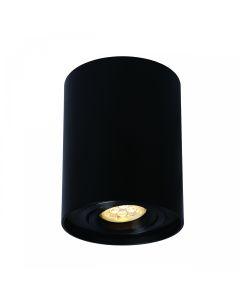Aufbaustrahler GU10 – rund – schwarz – schwenkbar – IP20 – 94×125 mm – ohne Leuchtmittel