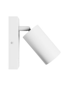 Wandleuchte GU10 – rund – weiß – mit Schalter – IP20 – 55×100 mm – ohne Leuchtmittel