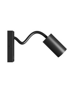 Wandleuchte GU10 – flexibler Arm – rund – schwarz – mit Schalter – IP20 – 55×100×410 mm – ohne Leuchtmittel