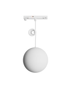 LED-Kugel-Pendelleuchte für schmale Schienen, 7 W, K3000, 48 V, Ø 100 mm, Weiß