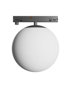 LED-Kugelleuchte für schmale Schienen, 7 W, K3000, 48 V, Ø 100 mm, Schwarz