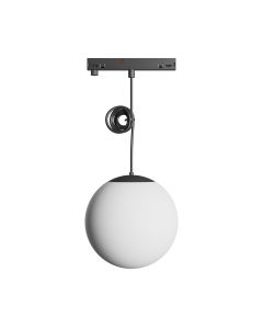 LED-Kugel-Pendelleuchte für schmale Schienen, 7 W, K3000, 48 V, Ø 100 mm, Schwarz
