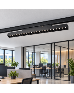 LED-Gitterleuchte für Schienensysteme, 18 W, K3000/K4000, 48 V, Schwarz