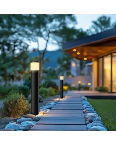 6-Watt-LED-Gartenbeleuchtung – schwarz – 175×722 mm