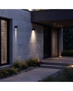 Solar-LED-Wandleuchte 2,5W K3000 135 Lumen IP44 Schwarz
