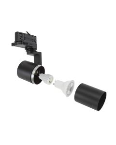 3-Phasen-Schienenstrahler GU10 Schwarz – 56,5×121×172 mm