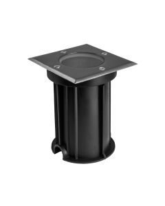 LED Bodeneinbaustrahler GU10 quadratisch IP67 110x110x140 mm Grau – mit Durchgangsverdrahtung