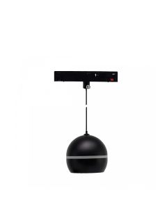 LED-Pendelleuchte mit Kugelform und Schienenring, 10 W, K3000, 48 V, Ø 90 mm, Schwarz