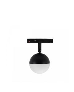 LED-Kugelleuchte für Schienensysteme, 10 W, K2700, 48 V, Ø 90 mm, Schwarz
