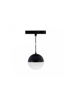 LED-Kugel-Pendelleuchte für Schienensystem, 10 W, K2700, 48 V, Ø 90 mm, Schwarz