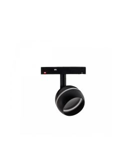 LED-Kugelleuchte mit Schienenring 10W K2700 48V Ø90 mm Schwarz