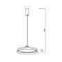 LED-Pendelleuchte Ring Ø50 cm | 50W | 5500 Lumen | CRI90 | CCT 2700K-4000K | Weiß – Foto 2