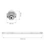 LED Feuchtraumleuchte 150cm Grau 1x T8 G13 IP65 – Foto 6
