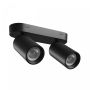 Aufbaustrahler GU10 2-flammig – schwarz – IP20 – 220×70×135 mm – ohne Leuchtmittel