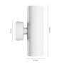 Wandleuchte GU10 2-flammig – rund – weiß – IP20 – 55×160×90 mm – ohne Leuchtmittel – Foto 6