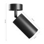Wandleuchte GU10 – rund – schwarz – IP20 – 55×100×165 mm – ohne Leuchtmittel – Foto 5