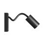 Wandleuchte GU10 – flexibler Arm – rund – schwarz – mit Schalter – IP20 – 55×100×410 mm – ohne Leuchtmittel – Foto 2