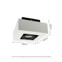 Aufbaustrahler GU10 – eckig – weiß/schwarz – schwenkbar – IP20 – 145×145×85 mm – ohne Leuchtmittel – Foto 2