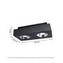 Aufbaustrahler AR111 GU10 2-flammig – rechteckig – schwarz – schwenkbar – IP20 – 293×145×85 mm – ohne Leuchtmittel – Foto 2