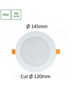 LED Downlight 12W Weiss Rund Eingebauter Treiber IP54