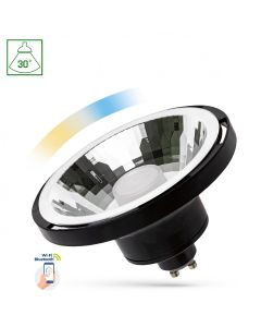 GU10 LED WiFi Leuchtmittel CCT Lampe dimmbar Smart Birne 10W AR111 SMD 230V Schwarz 30° ( Bluetooth) 