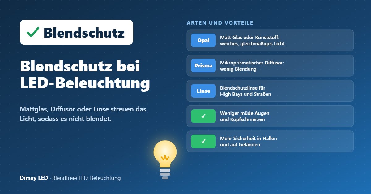 Infografik: Blendschutz bei LED-Beleuchtung