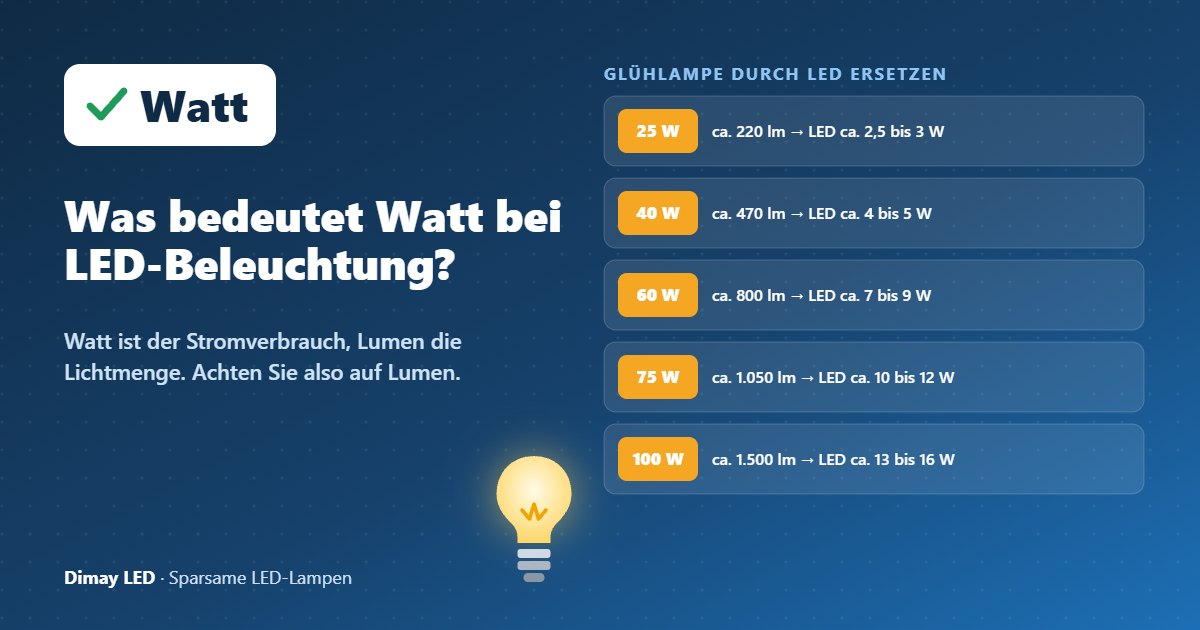 Infografik: Was bedeutet Watt bei LED-Beleuchtung?
